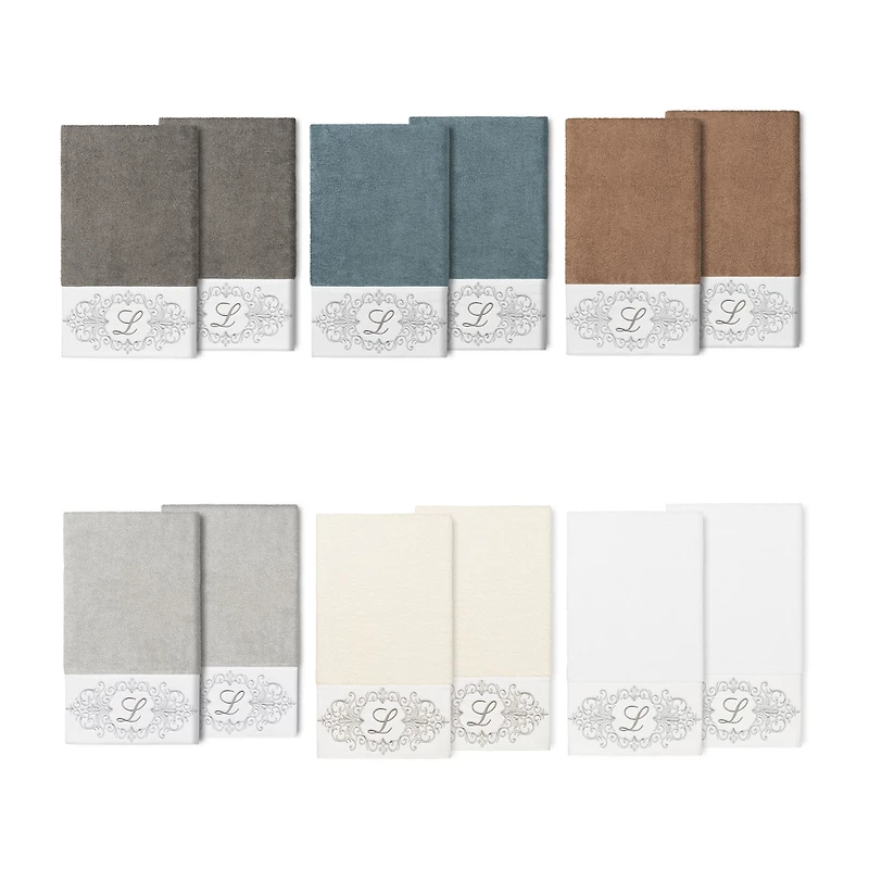Linum Home Textiles Monica Silver Embellished 2-pc. Bath Towel Set