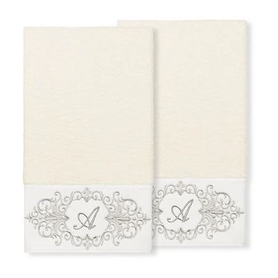 Linum Home Textiles Monica Silver Embellished 2-pc. Bath Towel Set