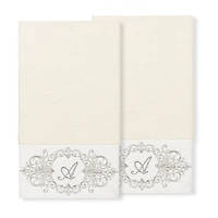 Linum Home Textiles Monica Silver Embellished 2-pc. Bath Towel Set