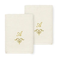 Linum Home Textiles Monica Gold 2-pc. Embellished Washcloth