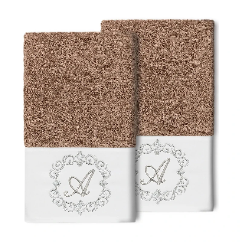 Linum Home Textiles Monica Silver 2-pc. Embellished Hand Towel