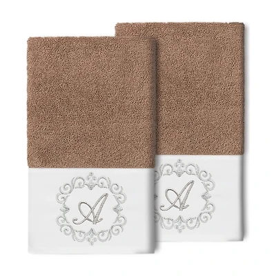 Linum Home Textiles Monica Silver 2-pc. Embellished Hand Towel