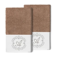 Linum Home Textiles Monica Silver 2-pc. Embellished Hand Towel