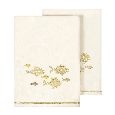 Linum Home Textiles Figi Embellished 2-pc. Bath Towel Set
