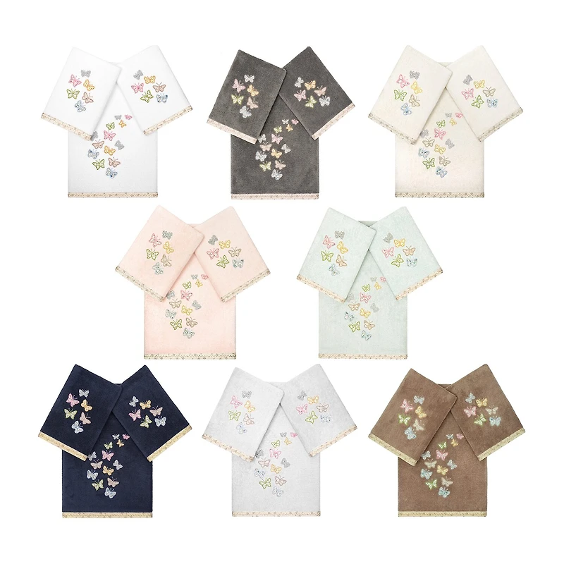 Linum Home Textiles Mariposa Embellished 3-pc. Bath Towel Set