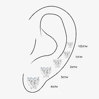 ( E-F/Si1-Si2 ) 3 CT. T.W. Lab-Grown Diamond 14K Gold 8.1mm Heart Stud Earrings