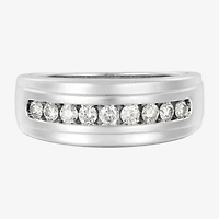(F / Vs2) Mens 7.5MM 1/2 CT. T.W. Lab Grown White Diamond 10K Gold Round Wedding Band