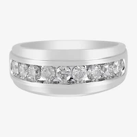 (F / Vs2) Mens 9M 1 CT. T.W. Lab Grown White Diamond 10K Gold Round Wedding Band