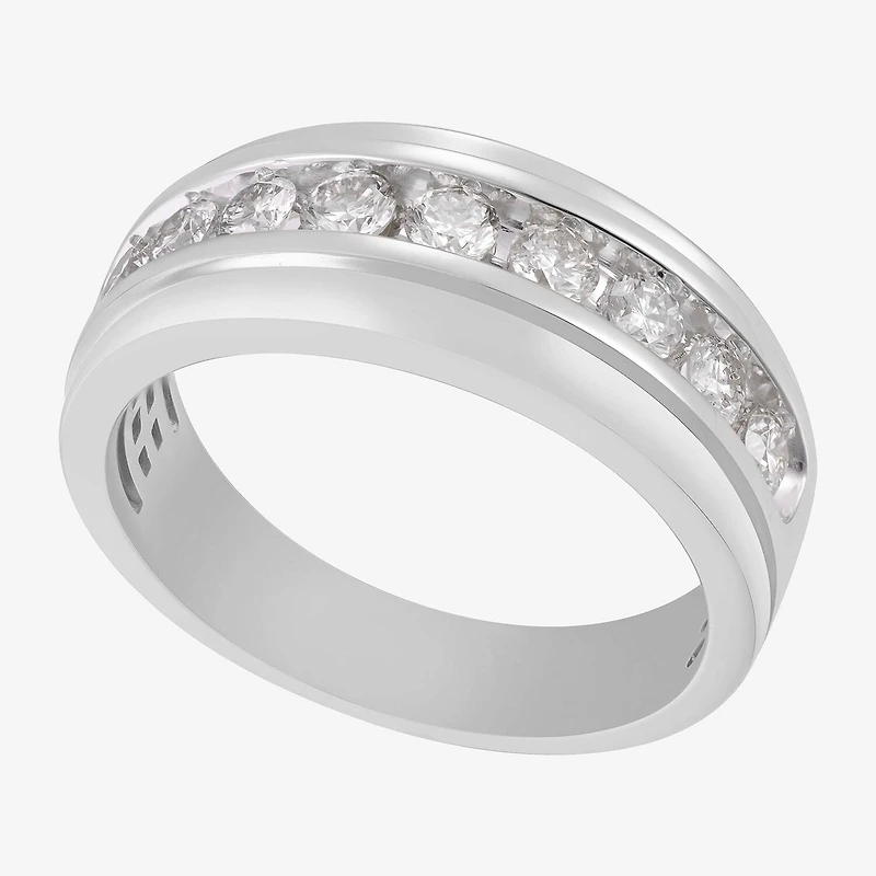 (F / Vs2) Mens 9M 1 CT. T.W. Lab Grown White Diamond 10K Gold Round Wedding Band