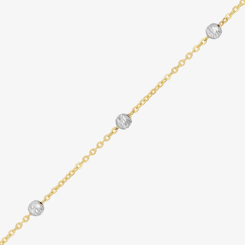 Womens 14K Two Tone Gold 18 Inch Link Chain Necklace