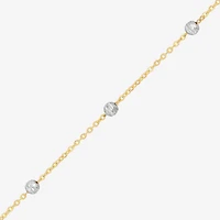 Womens 14K Two Tone Gold 18 Inch Link Chain Necklace