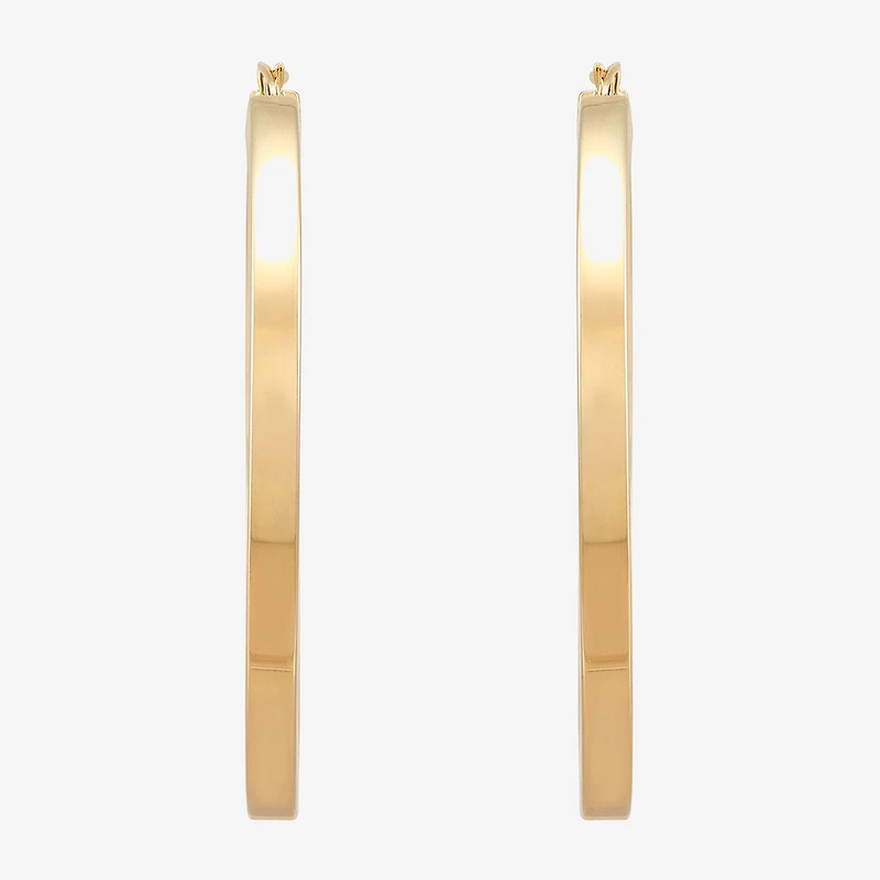 Bonded Brilliance Womens 14K Gold Bonded With Sterling Silver 45mm Hoop Earrings