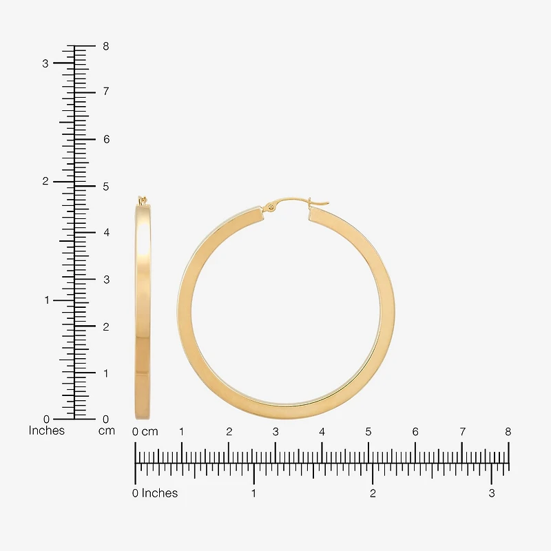 Bonded Brilliance Womens 14K Gold Bonded With Sterling Silver 45mm Hoop Earrings