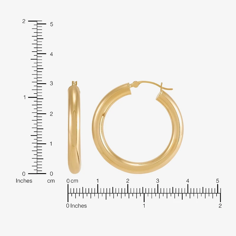 Bonded Brilliance Womens 14K Gold Bonded With Sterling Silver 30mm Hoop Earrings