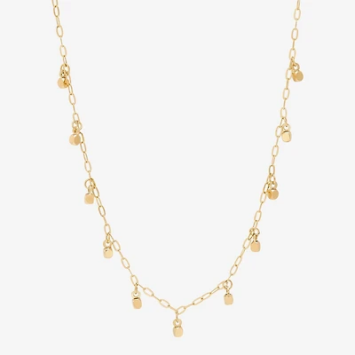 Gold Addiction Womens 10K Gold 17 Inch Paperclip Chain Necklace