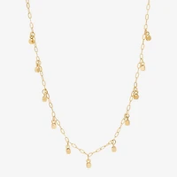 Gold Addiction Womens 10K Gold 17 Inch Paperclip Chain Necklace
