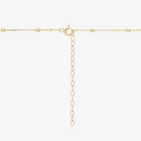 Gold Addiction Womens 10K Gold Inch Cable Chain Necklace