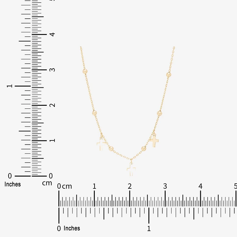 Gold Addiction Womens 10K Gold Inch Cable Chain Necklace