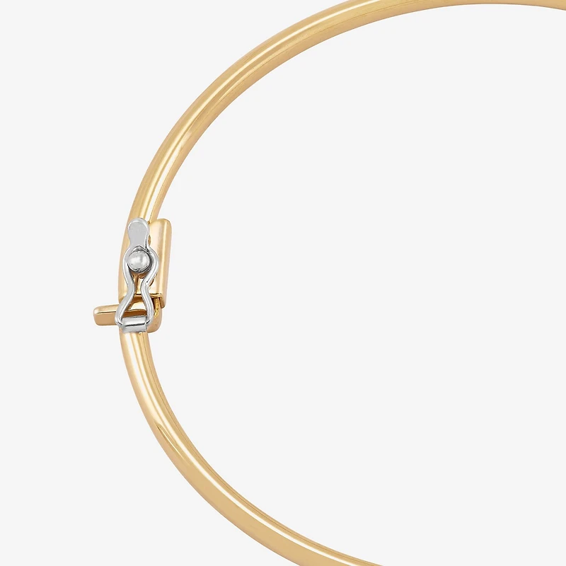 Bonded Brilliance Womens 14K Gold Bonded With Sterling Silver Bangle Bracelet