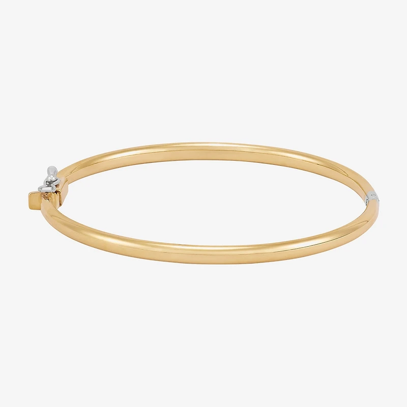 Bonded Brilliance Womens 14K Gold Bonded With Sterling Silver Bangle Bracelet