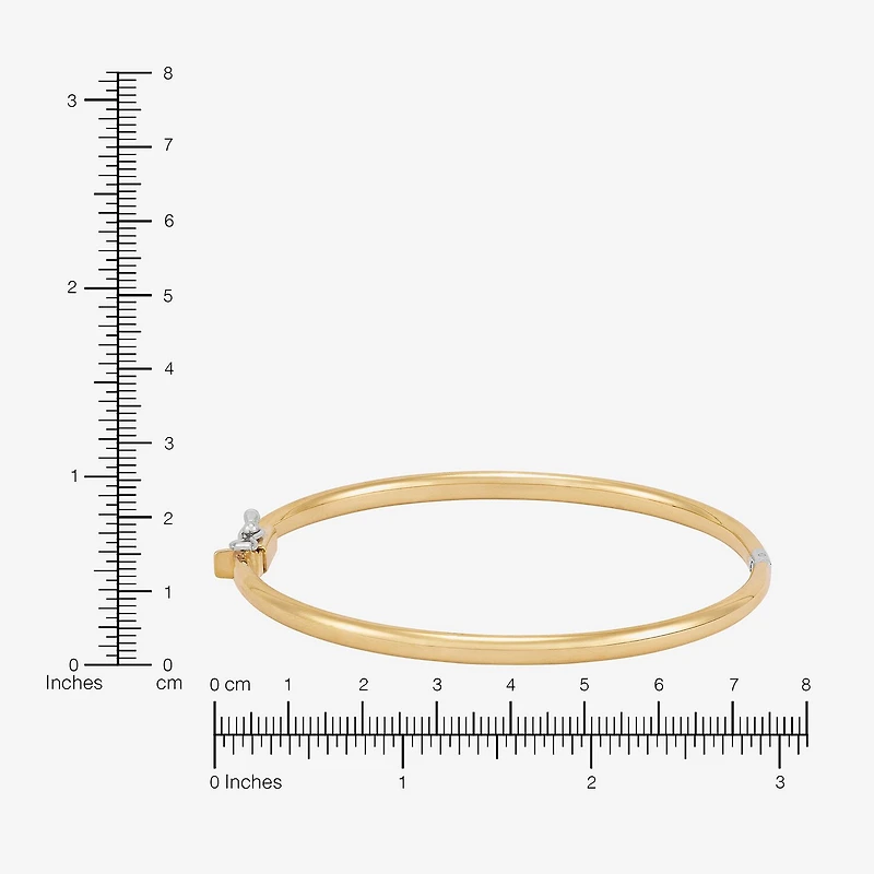 Bonded Brilliance Womens 14K Gold Bonded With Sterling Silver Bangle Bracelet