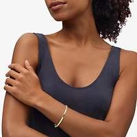 Bonded Brilliance Womens 14K Gold Bonded With Sterling Silver Bangle Bracelet