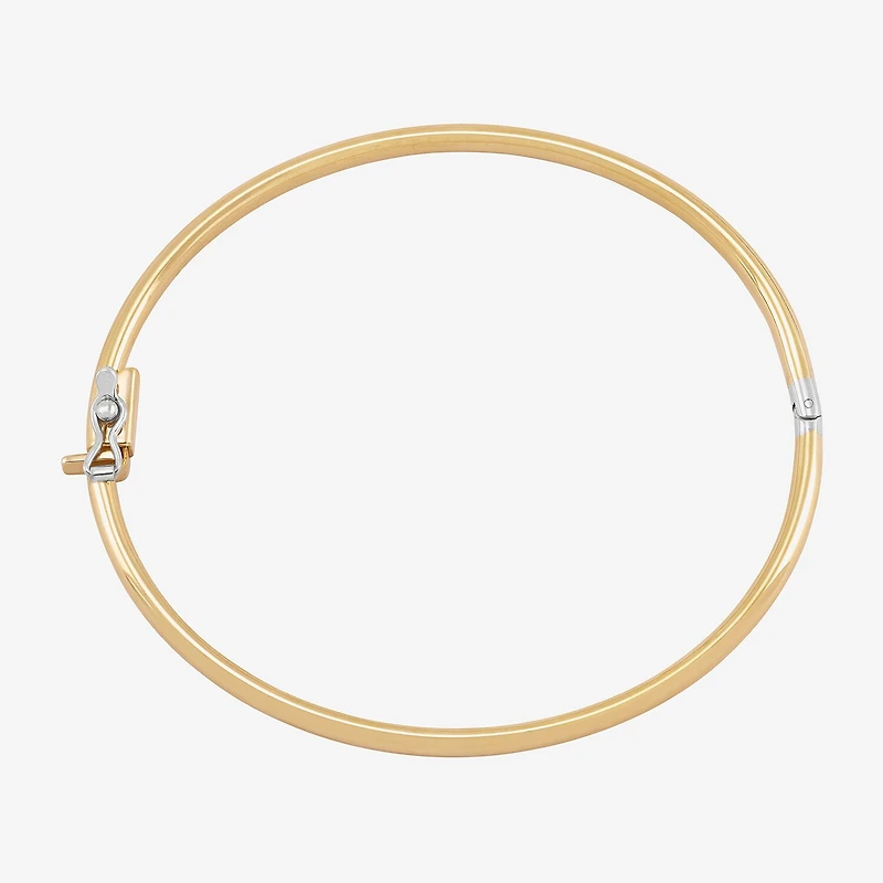 Bonded Brilliance Womens 14K Gold Bonded With Sterling Silver Bangle Bracelet