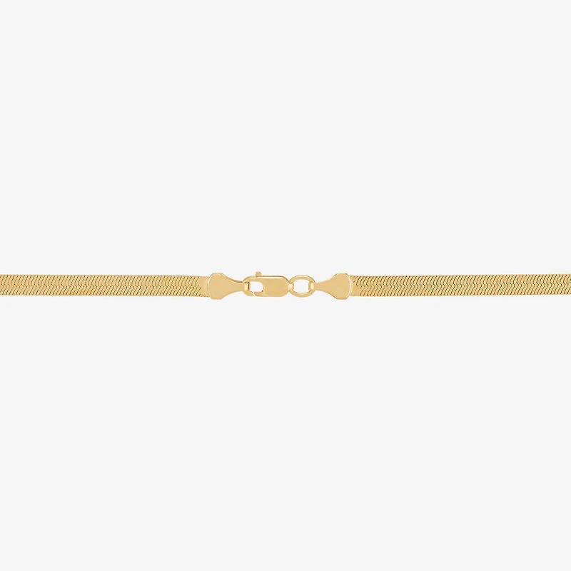 Bonded Brilliance Womens 14K Gold Bonded With Sterling Silver 18 Inch Herringbone Chain Necklace
