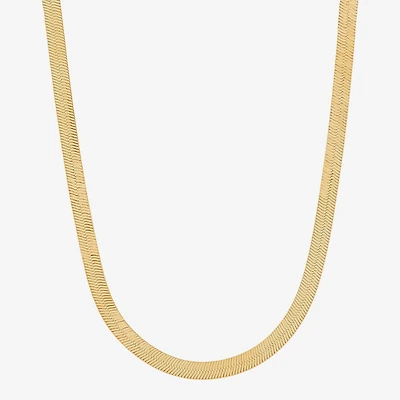Bonded Brilliance Womens 14K Gold Bonded With Sterling Silver 18 Inch Herringbone Chain Necklace