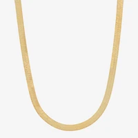 Bonded Brilliance Womens 14K Gold Bonded With Sterling Silver 18 Inch Herringbone Chain Necklace