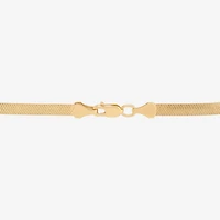 Bonded Brilliance Womens 14K Gold Bonded With Sterling Silver 7.5 Inch Solid Herringbone Chain Bracelet