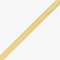 Bonded Brilliance Womens 14K Gold Bonded With Sterling Silver 7.5 Inch Solid Herringbone Chain Bracelet