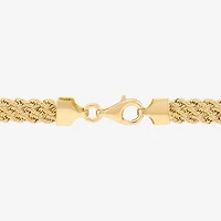 Made in Italy Womens 14K Gold 7.5 Inch Hollow Rope Chain Bracelet