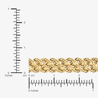 Made in Italy Womens 14K Gold 7.5 Inch Hollow Rope Chain Bracelet