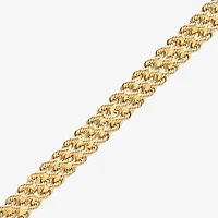 Made in Italy Womens 14K Gold 7.5 Inch Hollow Rope Chain Bracelet