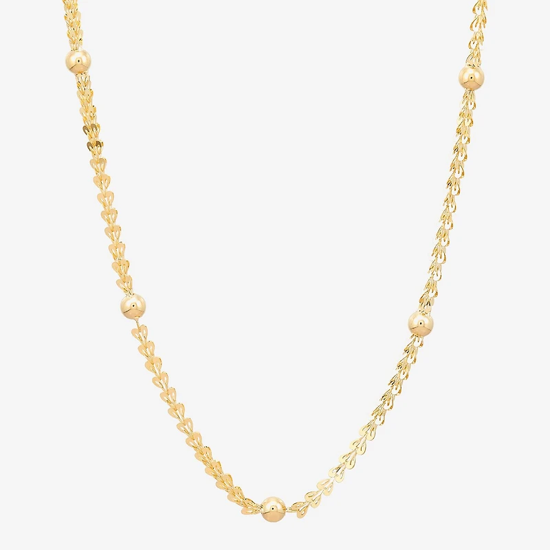 Womens 10K Gold 16 Inch Link Chain Necklace