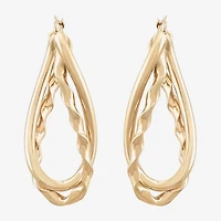 Made in Italy Womens 14K Gold 30mm Hoop Earrings