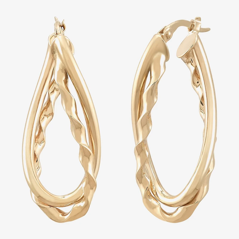 Made in Italy Womens 14K Gold 30mm Hoop Earrings