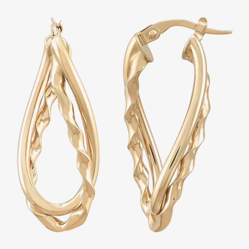 Made in Italy Womens 14K Gold 30mm Hoop Earrings