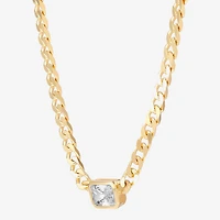Silver Addiction Womens 14K Gold Over Silver 18 Inch Curb Chain Necklace