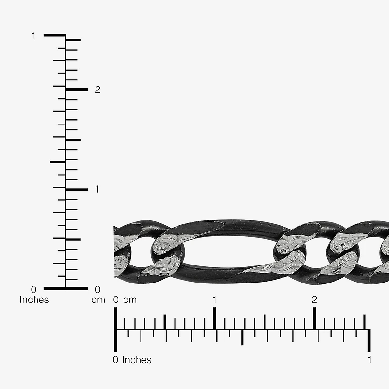Made in Italy Unisex Adult Sterling Silver 22 Inch Figaro Chain Necklace