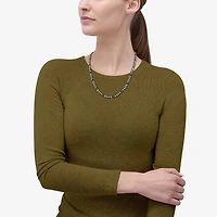 Made in Italy Unisex Adult Sterling Silver 22 Inch Figaro Chain Necklace