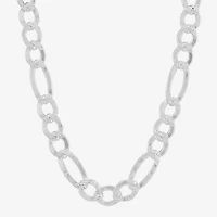 Mens Sterling Silver 24 Inch Figaro Chain Necklace