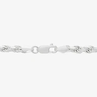 Made in Italy Womens Sterling Silver Inch Solid Rope Chain Bracelet
