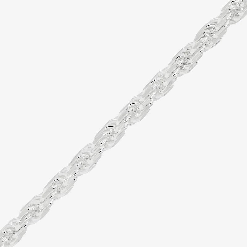 Made in Italy Womens Sterling Silver Inch Solid Rope Chain Bracelet