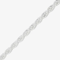 Made in Italy Womens Sterling Silver Inch Solid Rope Chain Bracelet