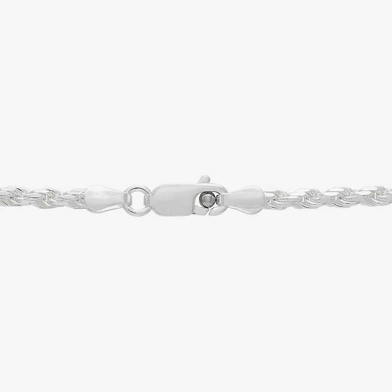 Made in Italy Womens Sterling Silver Inch Rope Chain Necklace