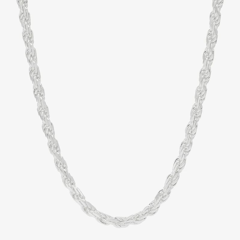 Made in Italy Womens Sterling Silver Inch Rope Chain Necklace