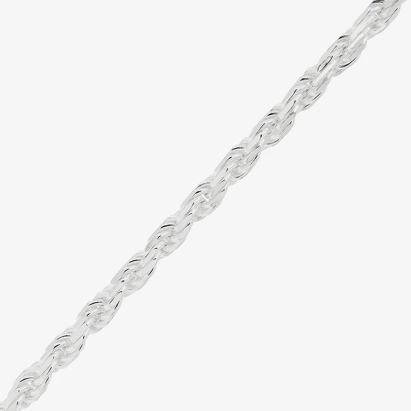 Made in Italy Womens Sterling Silver Inch Rope Chain Necklace