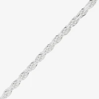 Made in Italy Womens Sterling Silver Inch Rope Chain Necklace